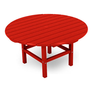 POLYWOOD 38-Inch Round Conversation Table - Sunset Red